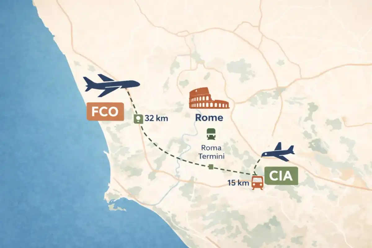 Fiumicino czy Rzym? Transfer z lotniska, ceny i wskazówki