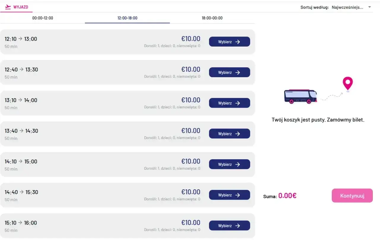 Szukasz biletu Bergamo-Mediolan? Wybierz dogodną godzinę odjazdu autobusu, każda opcja kosztuje 10€.