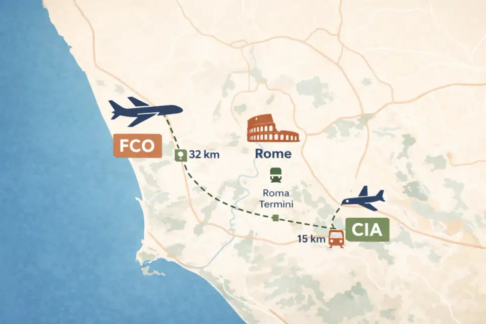 Fiumicino czy Rzym? Transfer z lotniska, ceny i wskazówki